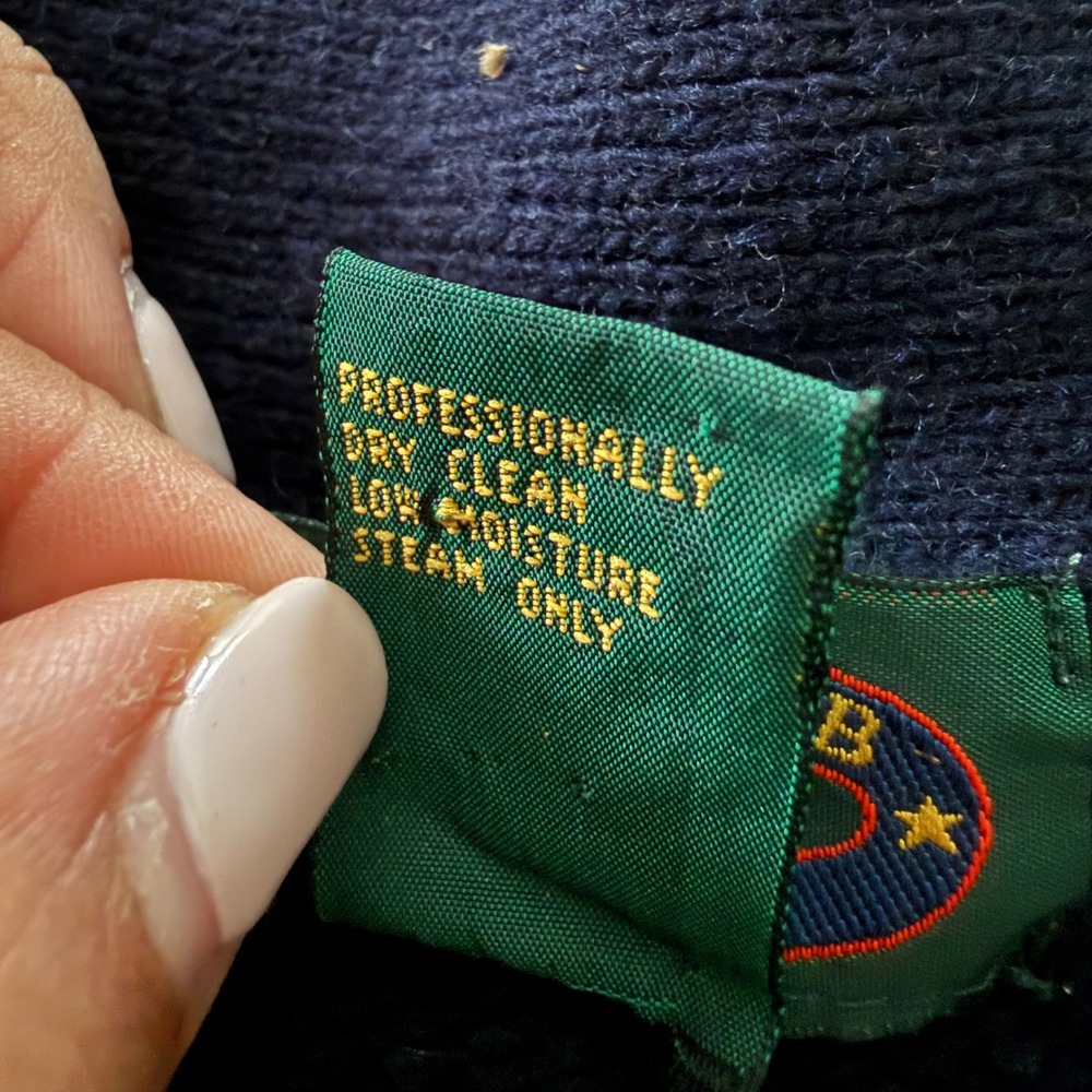 Vintage Charter Club Lambswool Cardigan L Navy Blue Preppy Old Money Academia - Picture 4 of 6